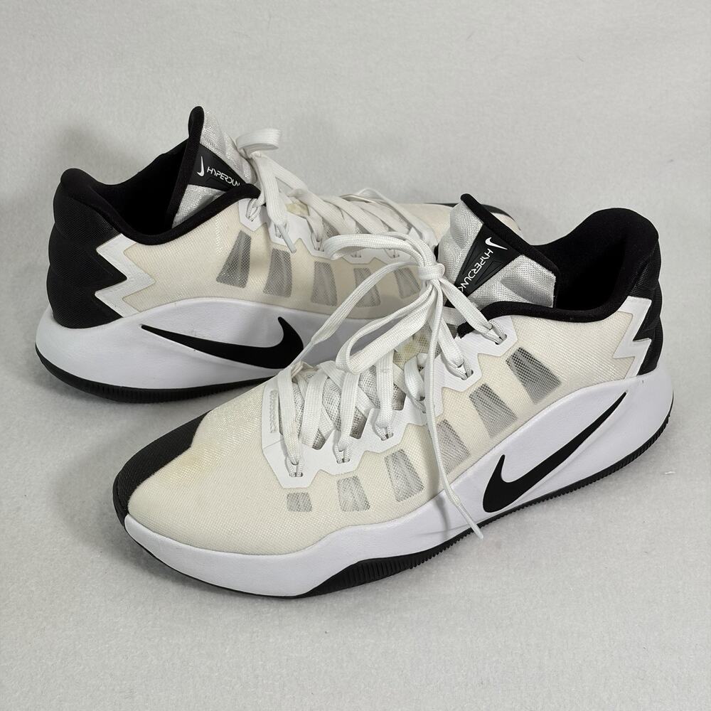 Nike Men's Hyperdunk 2016 Sneakers Low Size 10 White Black Basketball 844363-100